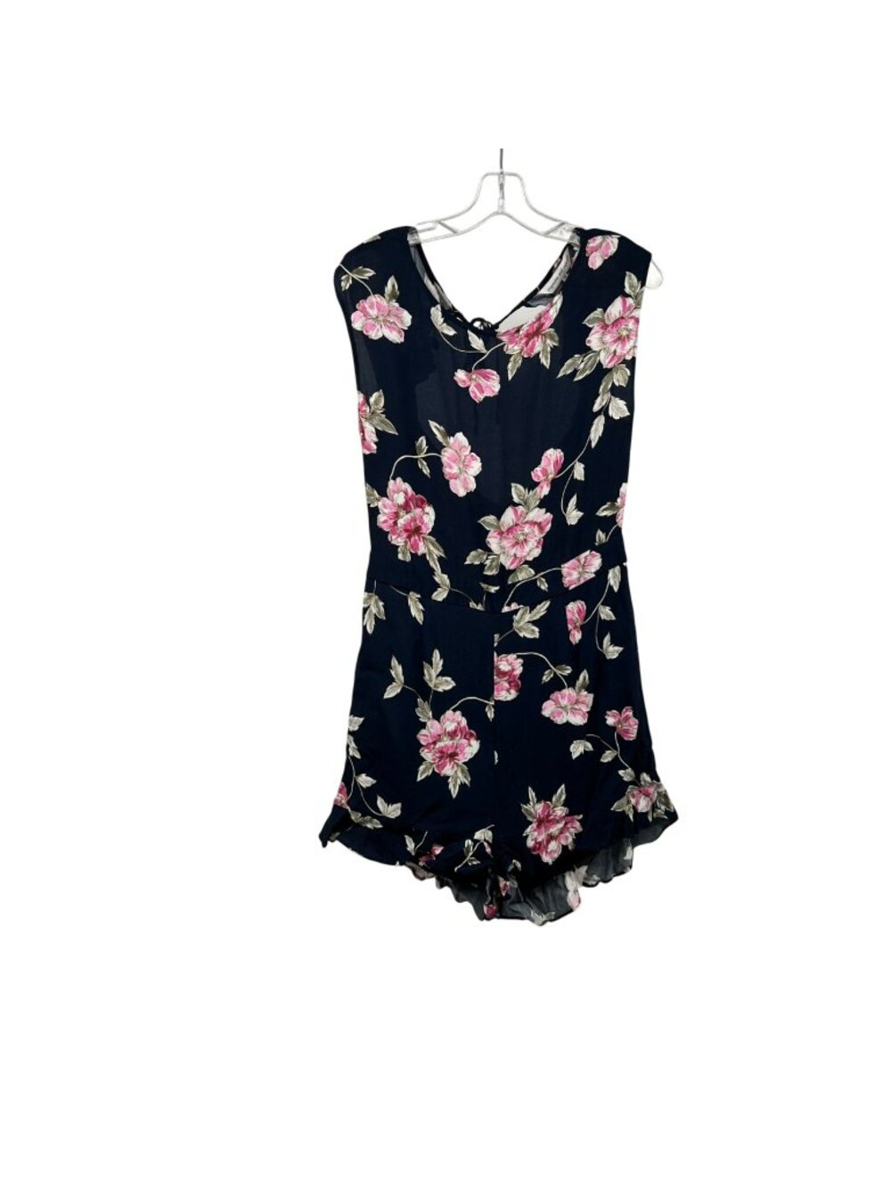 Cupcakes & Cashmere Floral Romper Open Back Blue/Multi Sleeveless